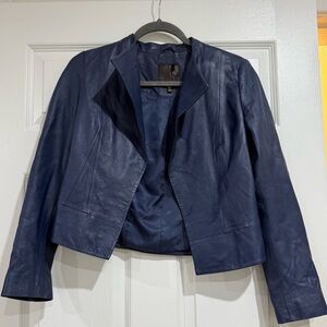 Joie Women's Navy Blue Leather Jacket